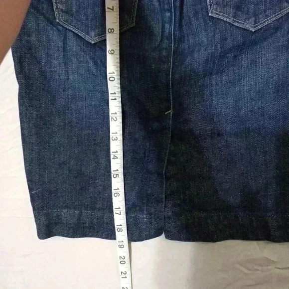 X2 Quality Denim Express Dark Blue Women's Straight Denim Knee Length Skirt Sz 0 - Picture 3 of 7